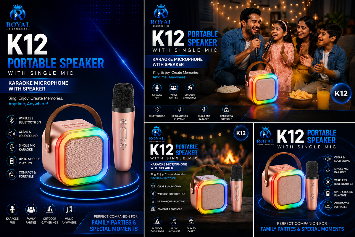 K12 Portable Bluetooth Speaker with Single Mic β Karaoke Anytime, Anywhere! π€π