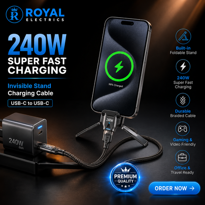 ROYAL ELECTRICS 240W Invisible Stand Charging Cable ⚡