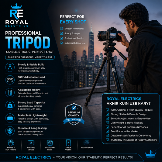 📸 Capture Every Perfect Moment with Royal Electrics Tripod