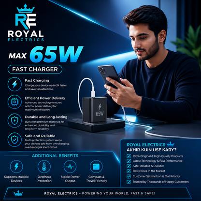 Power Up Faster with Royal Electrics 33W & 65W Fast Chargers ⚡