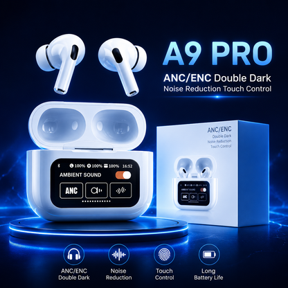 Royal Electrics A9 Pro ANC/ENC Wireless Earbuds with Smart Touch Display
