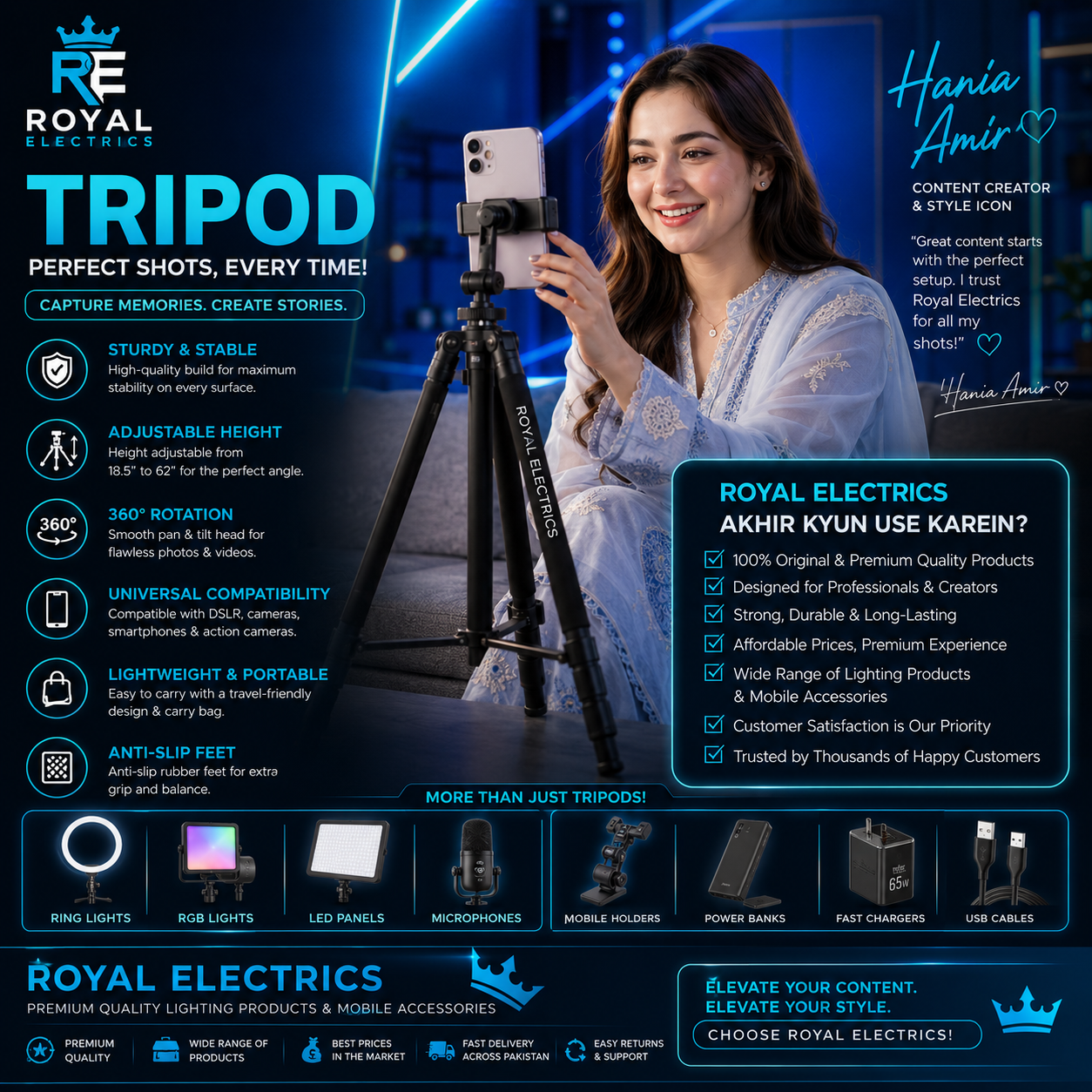📸 Capture Every Perfect Moment with Royal Electrics Tripod
