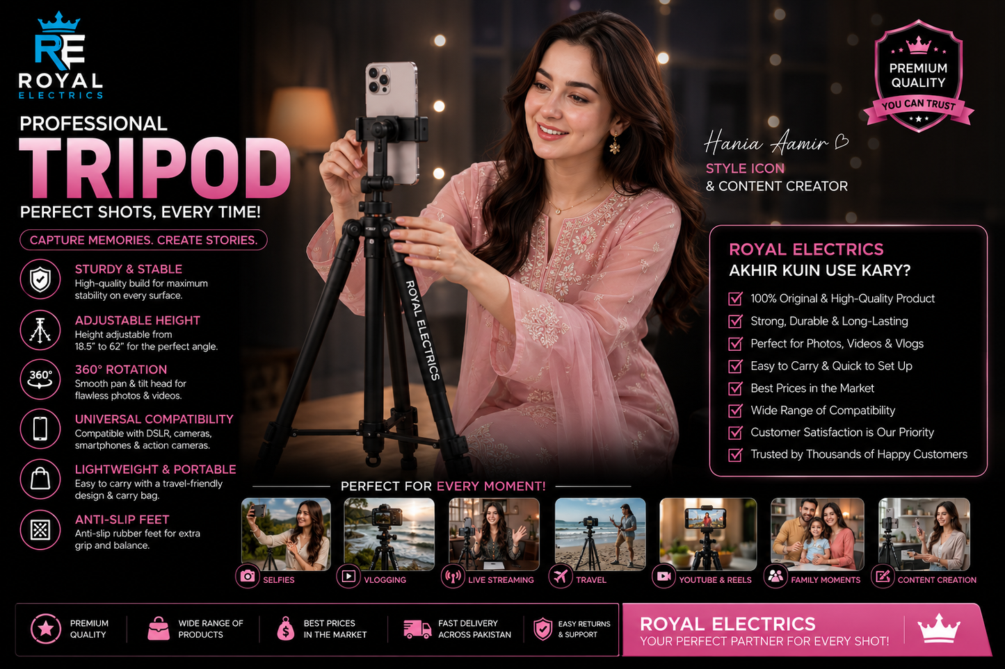 📸 Capture Every Perfect Moment with Royal Electrics Tripod