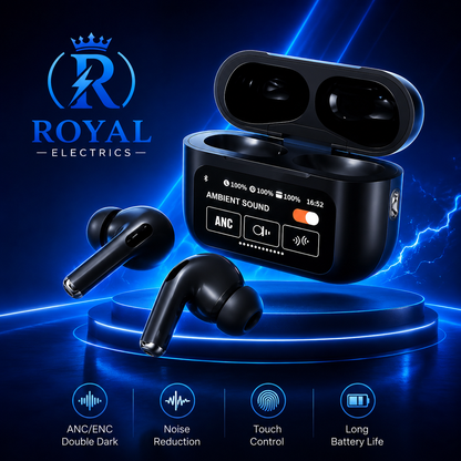 Royal Electrics A9 Pro ANC/ENC Wireless Earbuds with Smart Touch Display